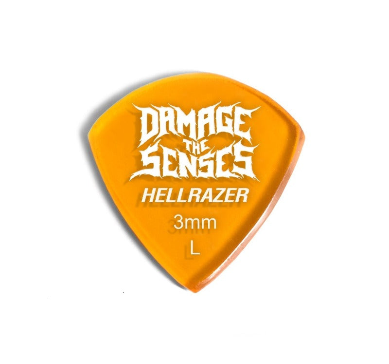 Acrylic Pick - Hellrazer 3mm (Trans Orange) Damage The Senses