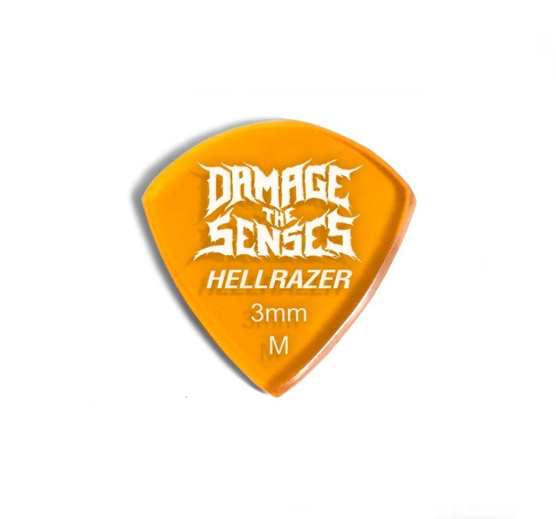 Acrylic Pick - Hellrazer 3mm (Trans Orange) Damage The Senses