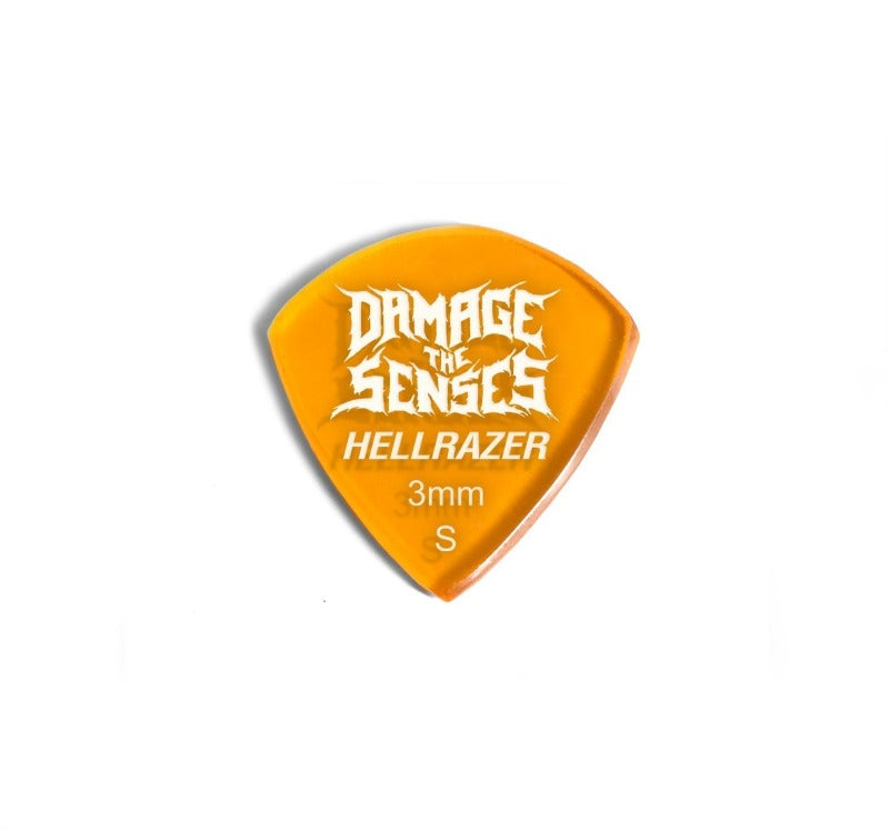 Acrylic Pick - Hellrazer 3mm (Trans Orange) Damage The Senses