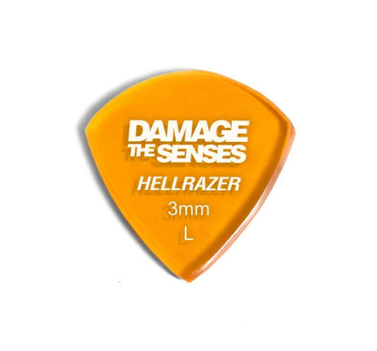 Acrylic Pick - Hellrazer 3mm (Trans Orange) Damage The Senses