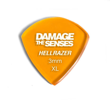 Acrylic Pick - Hellrazer 3mm (Trans Orange) Damage The Senses