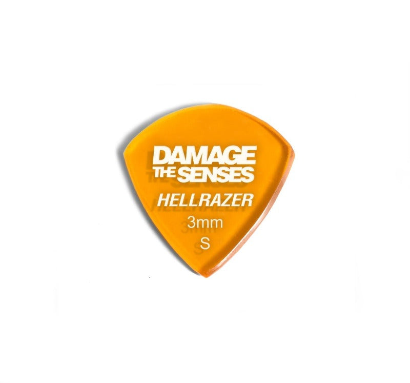 Acrylic Pick - Hellrazer 3mm (Trans Orange) Damage The Senses