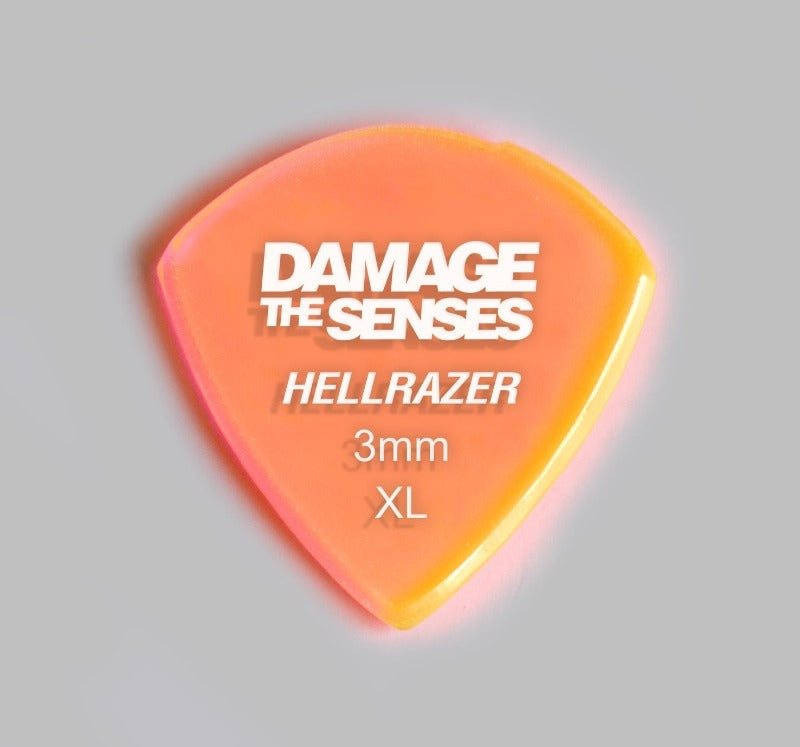 Acrylic Pick - Hellrazer 3mm (Trans Pink) Damage The Senses