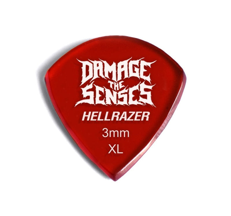 Acrylic Pick - Hellrazer 3mm (Trans Red) Damage The Senses