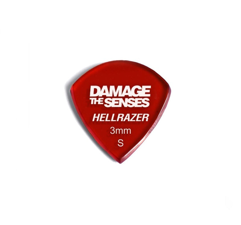 Acrylic Pick - Hellrazer 3mm (Trans Red) Damage The Senses