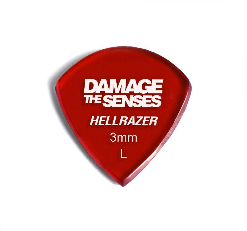 Acrylic Pick - Hellrazer 3mm (Trans Red) Damage The Senses