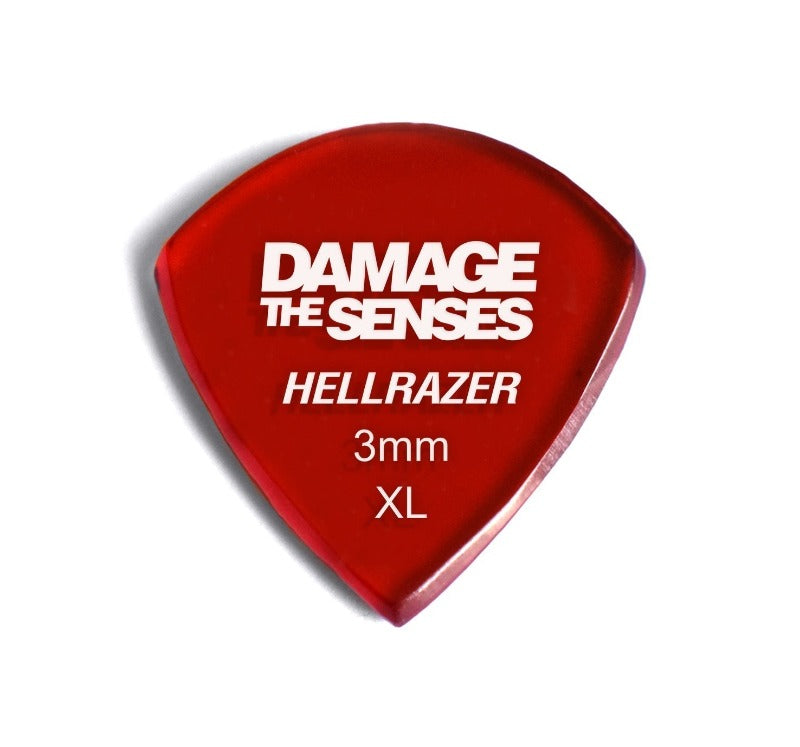 Acrylic Pick - Hellrazer 3mm (Trans Red) Damage The Senses