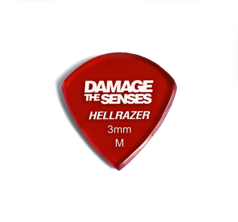 Acrylic Pick - Hellrazer 3mm (Trans Red) Damage The Senses