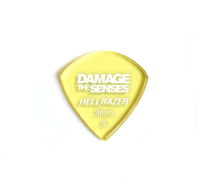 Acrylic Pick - Hellrazer 3mm (Trans Yellow) Damage The Senses