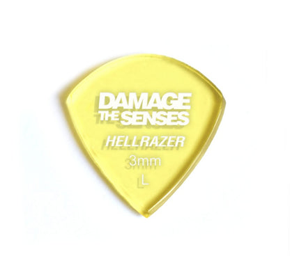 Acrylic Pick - Hellrazer 3mm (Trans Yellow) Damage The Senses