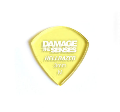 Acrylic Pick - Hellrazer 3mm (Trans Yellow) Damage The Senses