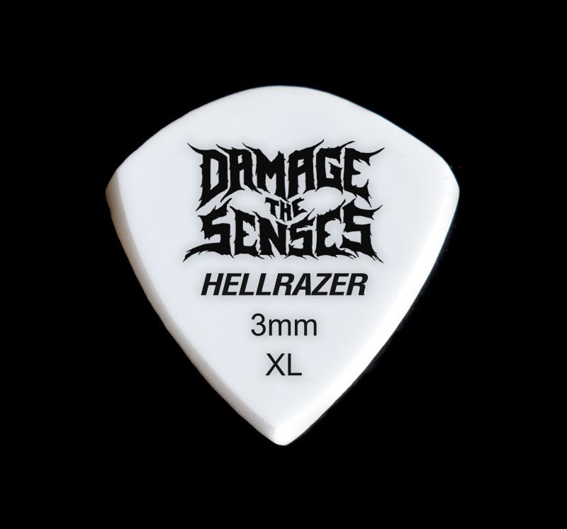 Acrylic Pick - Hellrazer 3mm (White) Damage The Senses