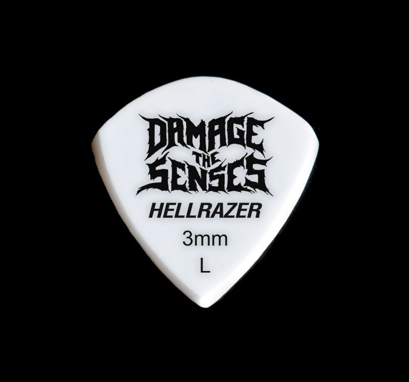 Acrylic Pick - Hellrazer 3mm (White) Damage The Senses