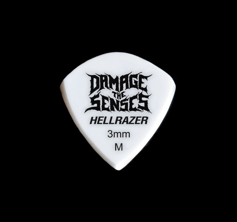 Acrylic Pick - Hellrazer 3mm (White) Damage The Senses