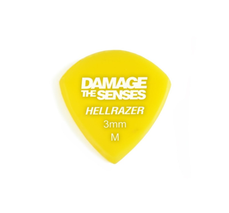 Acrylic Pick - Hellrazer 3mm (Yellow) Damage The Senses