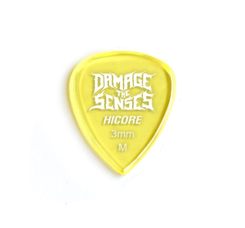 Acrylic Pick - Hi Core 3mm (Trans Yellow) Damage The Senses