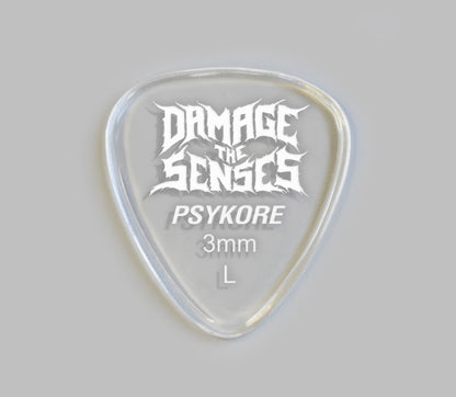 Acrylic Pick - Psykore 3mm (Clear) Damage The Senses