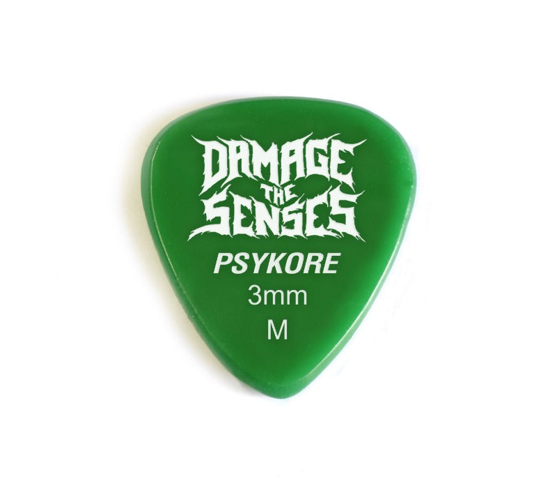 Acrylic Pick - Psykore 3mm (Green) Damage The Senses