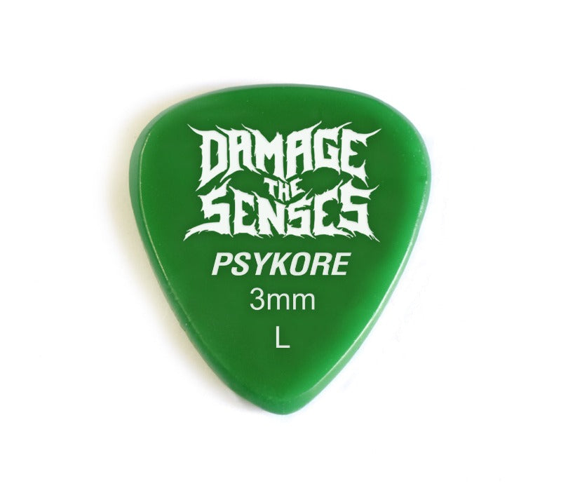 Acrylic Pick - Psykore 3mm (Green) Damage The Senses