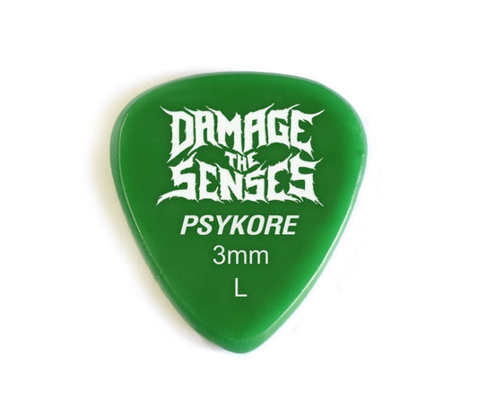 Acrylic Pick - Psykore 3mm (Green) Damage The Senses