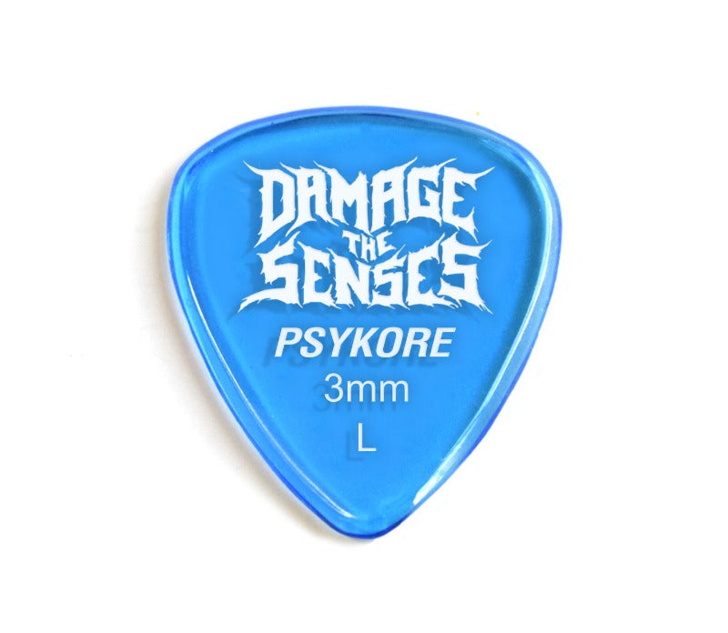 Acrylic Pick - Psykore 3mm (Trans Blue) Damage The Senses