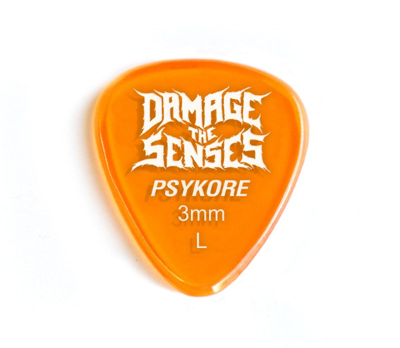 Acrylic Pick - Psykore 3mm (Trans Orange) Damage The Senses