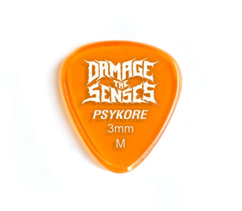 Acrylic Pick - Psykore 3mm (Trans Orange) Damage The Senses