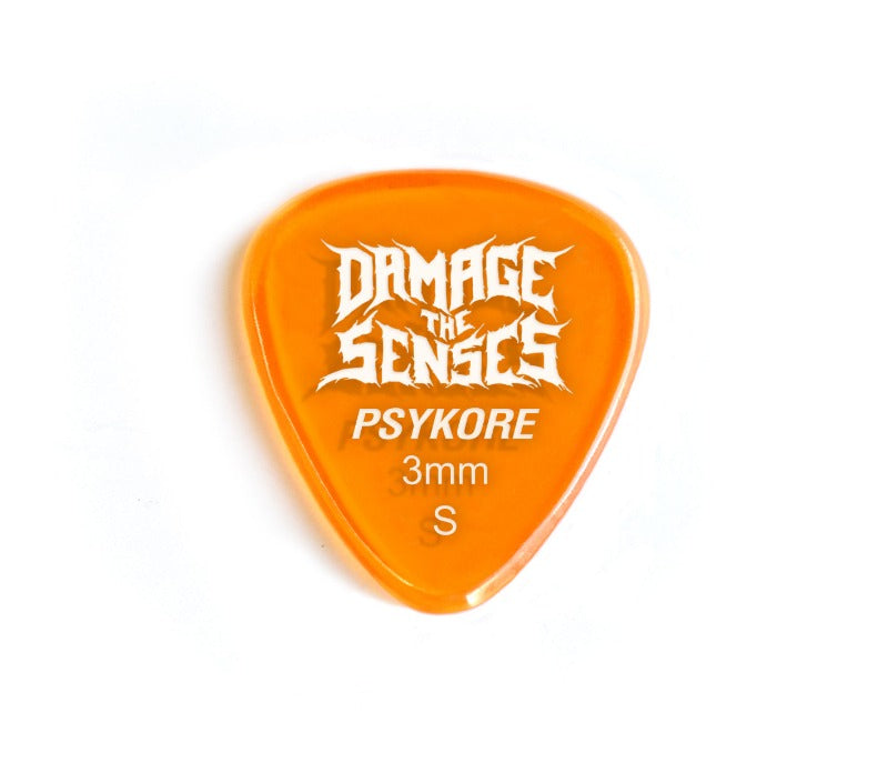 Acrylic Pick - Psykore 3mm (Trans Orange) Damage The Senses