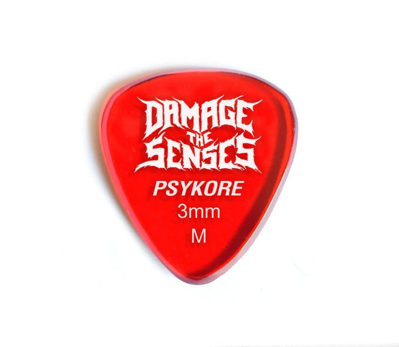 Acrylic Pick - Psykore 3mm (Trans Red) Damage The Senses