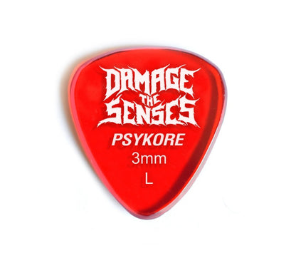 Acrylic Pick - Psykore 3mm (Trans Red) Damage The Senses