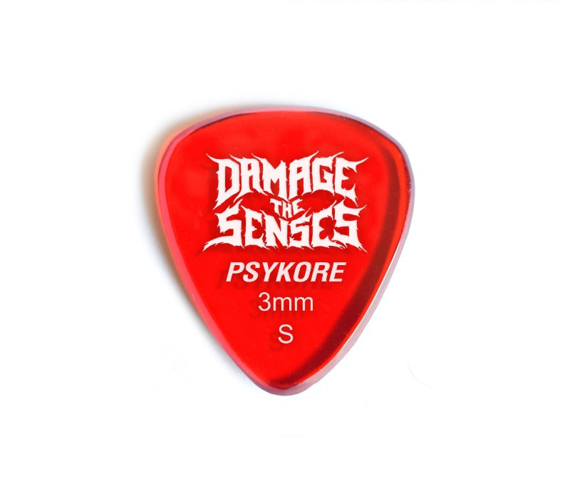 Acrylic Pick - Psykore 3mm (Trans Red) Damage The Senses