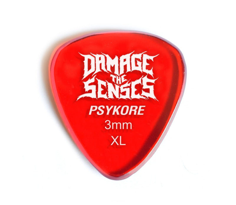 Acrylic Pick - Psykore 3mm (Trans Red) Damage The Senses