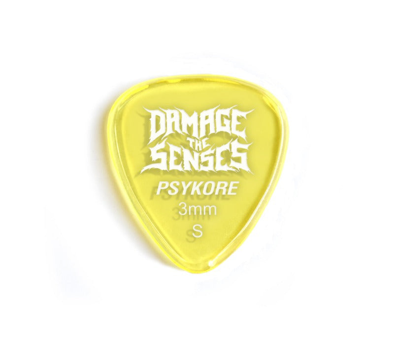 Acrylic Pick - Psykore 3mm (Trans Yellow) Damage The Senses