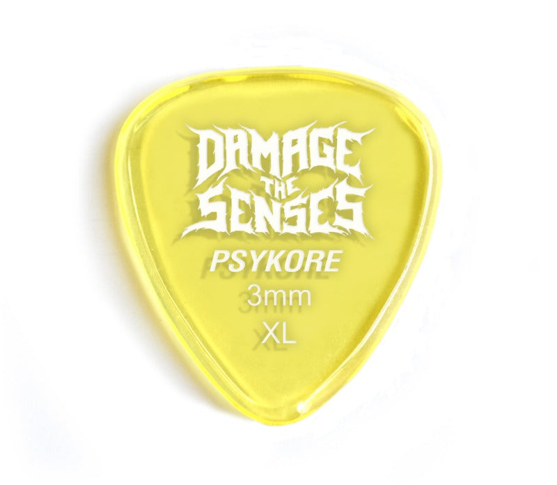 Acrylic Pick - Psykore 3mm (Trans Yellow) Damage The Senses