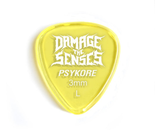 Acrylic Pick - Psykore 3mm (Trans Yellow) Damage The Senses