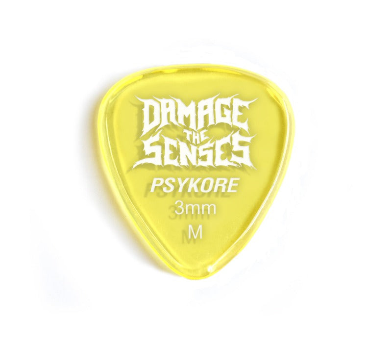 Acrylic Pick - Psykore 3mm (Trans Yellow) Damage The Senses