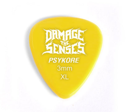 Acrylic Pick - Psykore 3mm (Yellow) Damage The Senses