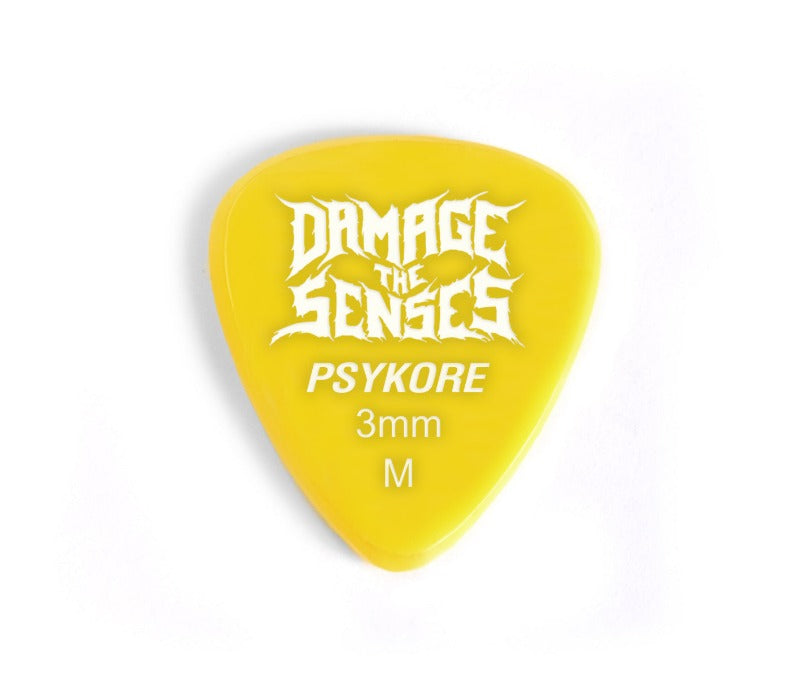 Acrylic Pick - Psykore 3mm (Yellow) Damage The Senses