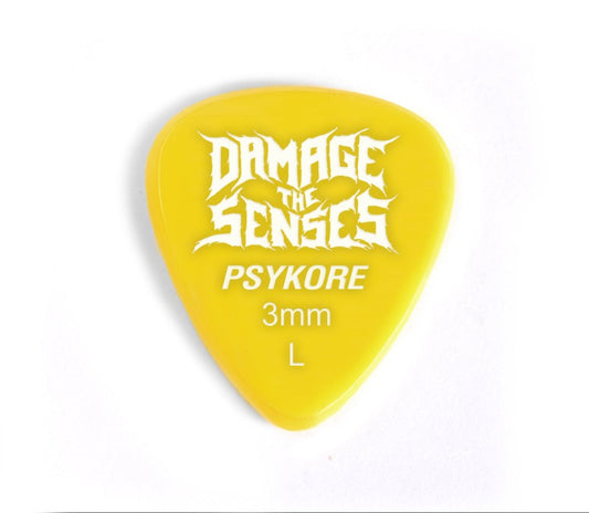 Acrylic Pick - Psykore 3mm (Yellow) Damage The Senses