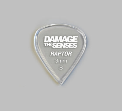 Acrylic Pick - Raptor 3mm (Clear) Damage The Senses