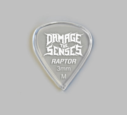 Acrylic Pick - Raptor 3mm (Clear) Damage The Senses