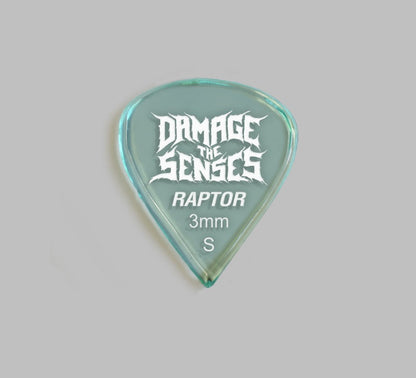 Acrylic Pick - Raptor 3mm (Glass Green) Damage The Senses