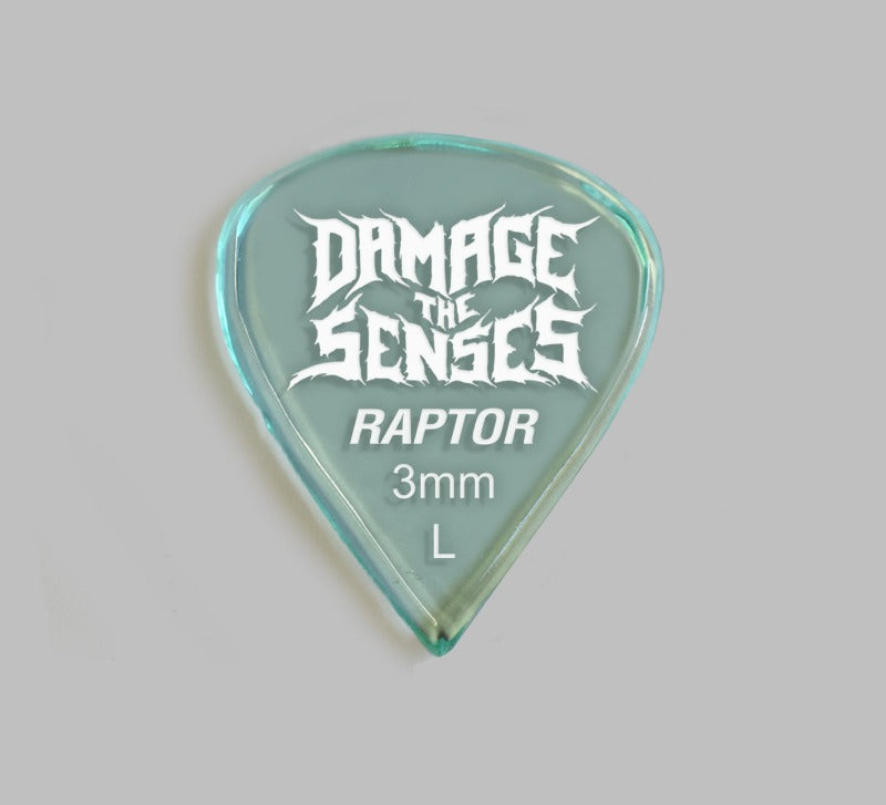 Acrylic Pick - Raptor 3mm (Glass Green) Damage The Senses