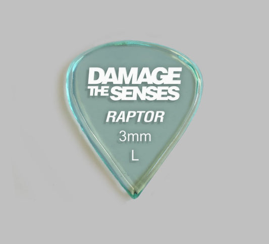 Acrylic Pick - Raptor 3mm (Glass Green) Damage The Senses