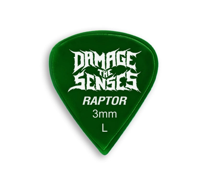 Acrylic Pick - Raptor 3mm (Green) Damage The Senses