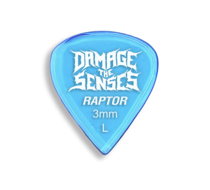 Acrylic Pick - Raptor 3mm (Trans Blue) Damage The Senses