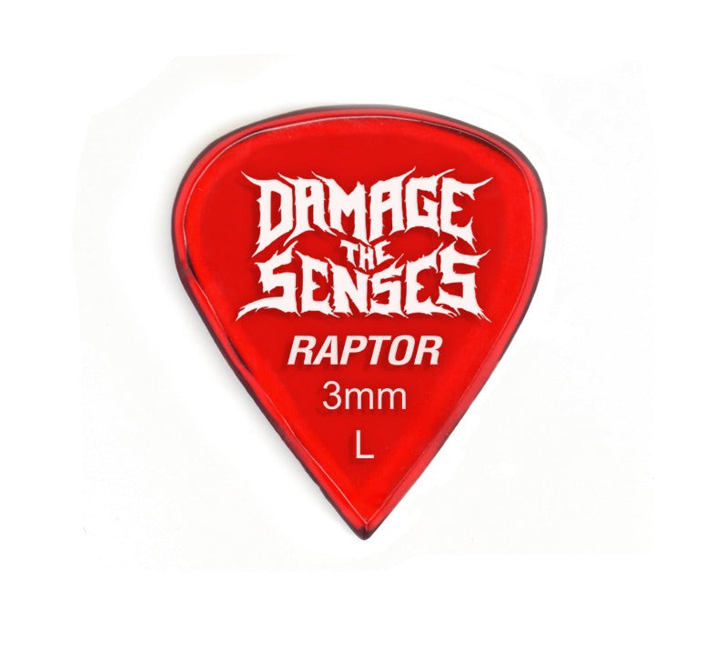 Acrylic Pick - Raptor 3mm (Trans Red) Damage The Senses