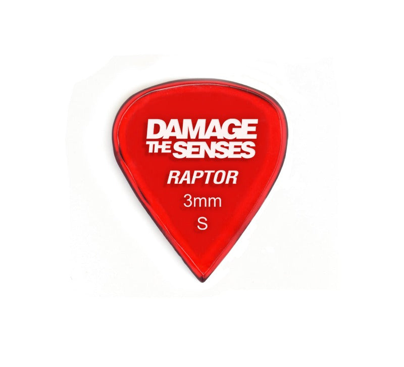 Acrylic Pick - Raptor 3mm (Trans Red) Damage The Senses