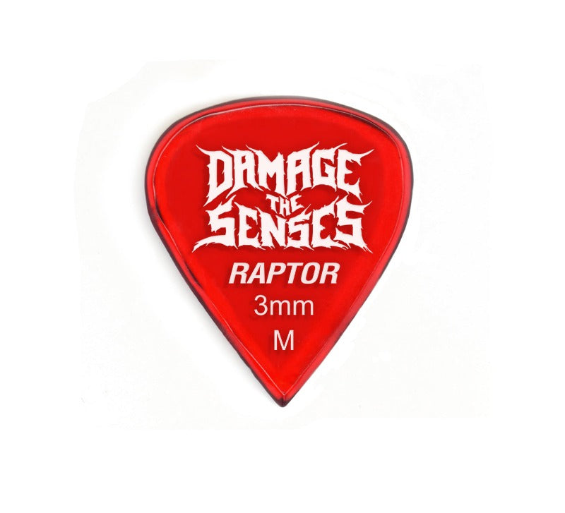 Acrylic Pick - Raptor 3mm (Trans Red) Damage The Senses