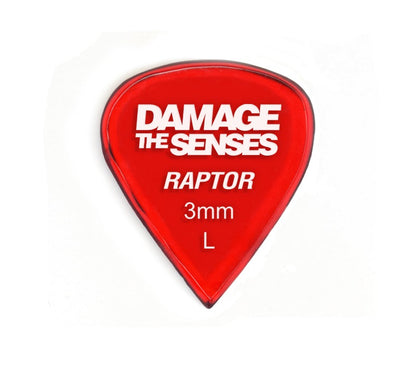 Acrylic Pick - Raptor 3mm (Trans Red) Damage The Senses